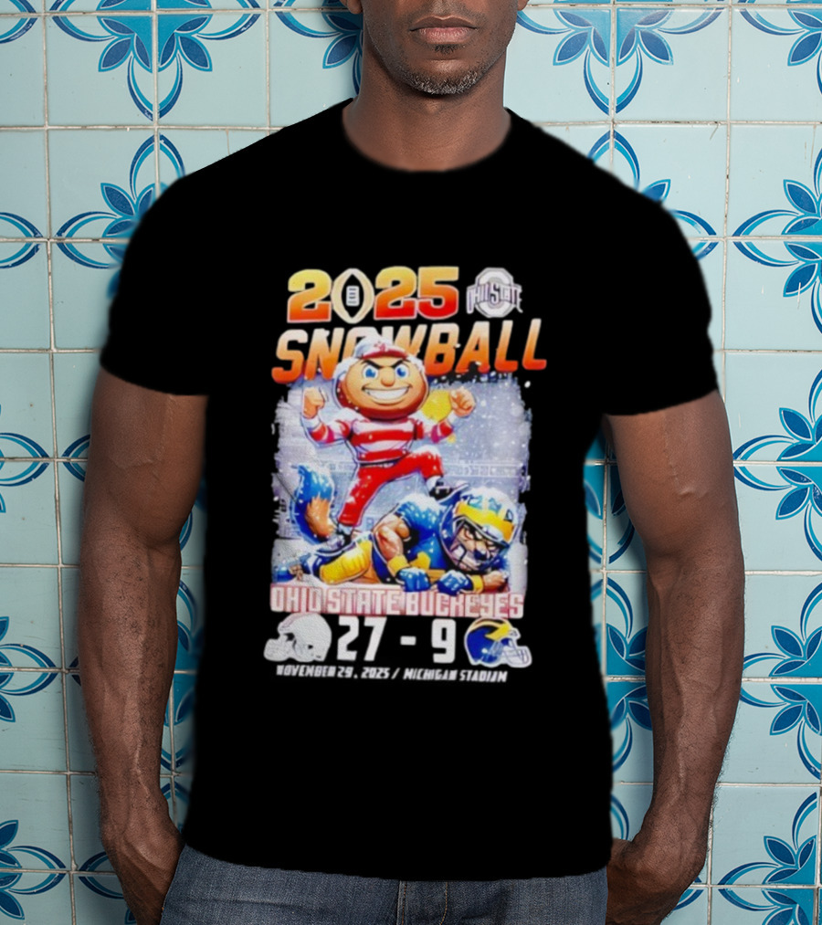 Ohio State Buckeyes 2025 Snowball Champions 27-9 Mascot Victory T-Shirt