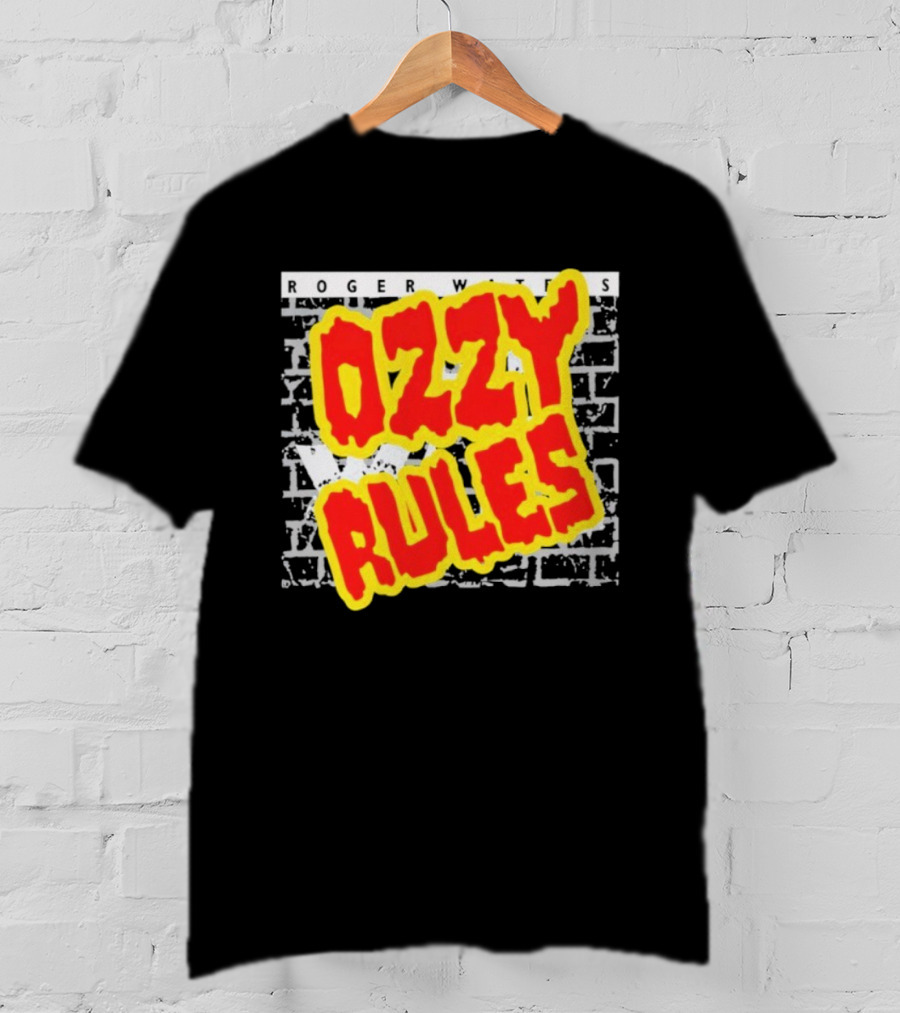 Roger Waters Ozzy Rules Another Prick In The Wall Graffiti Brick Style T-Shirt