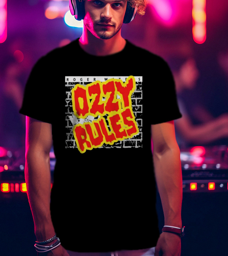 Roger Waters Ozzy Rules Another Prick In The Wall Graffiti Brick Style T-Shirt