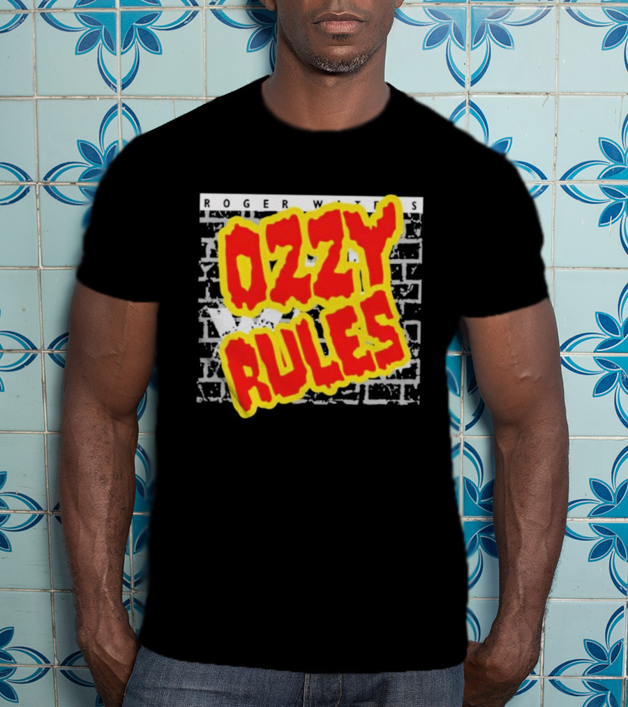 Roger Waters Ozzy Rules Another Prick In The Wall Graffiti Brick Style T-Shirt