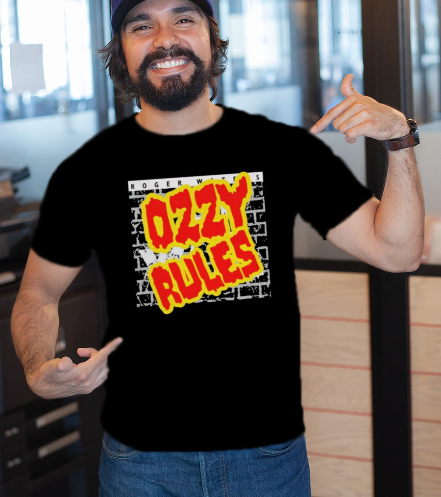 Roger Waters Ozzy Rules Another Prick In The Wall Graffiti Brick Style T-Shirt