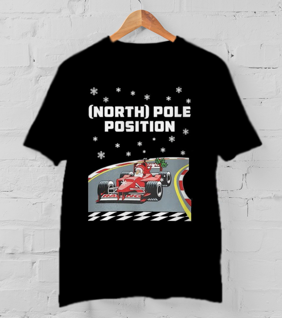 Santa Claus Christmas North Pole Racing Formula 1 T-Shirt