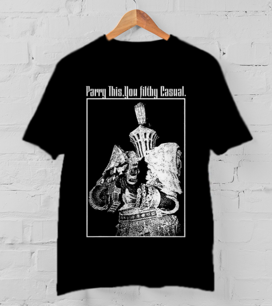 Parry This You Filthy Casual Knight With Gun Retro Style T-Shirt