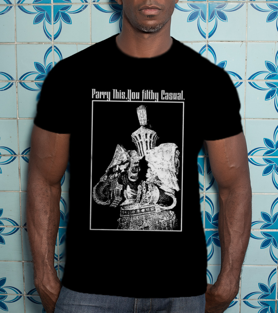 Parry This You Filthy Casual Knight With Gun Retro Style T-Shirt
