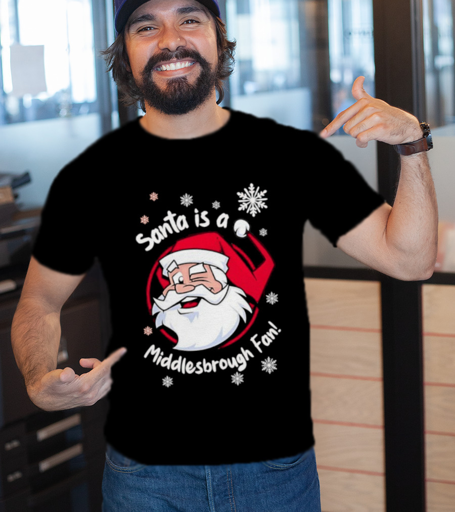 Santa Is A Middlesbrough Fan Christmas Snowflakes T-Shirt