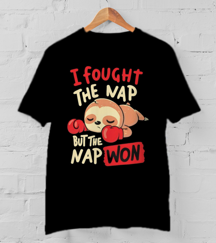 I Fought The Nap But The Nap Won Sloth Boxing Gloves T-Shirt