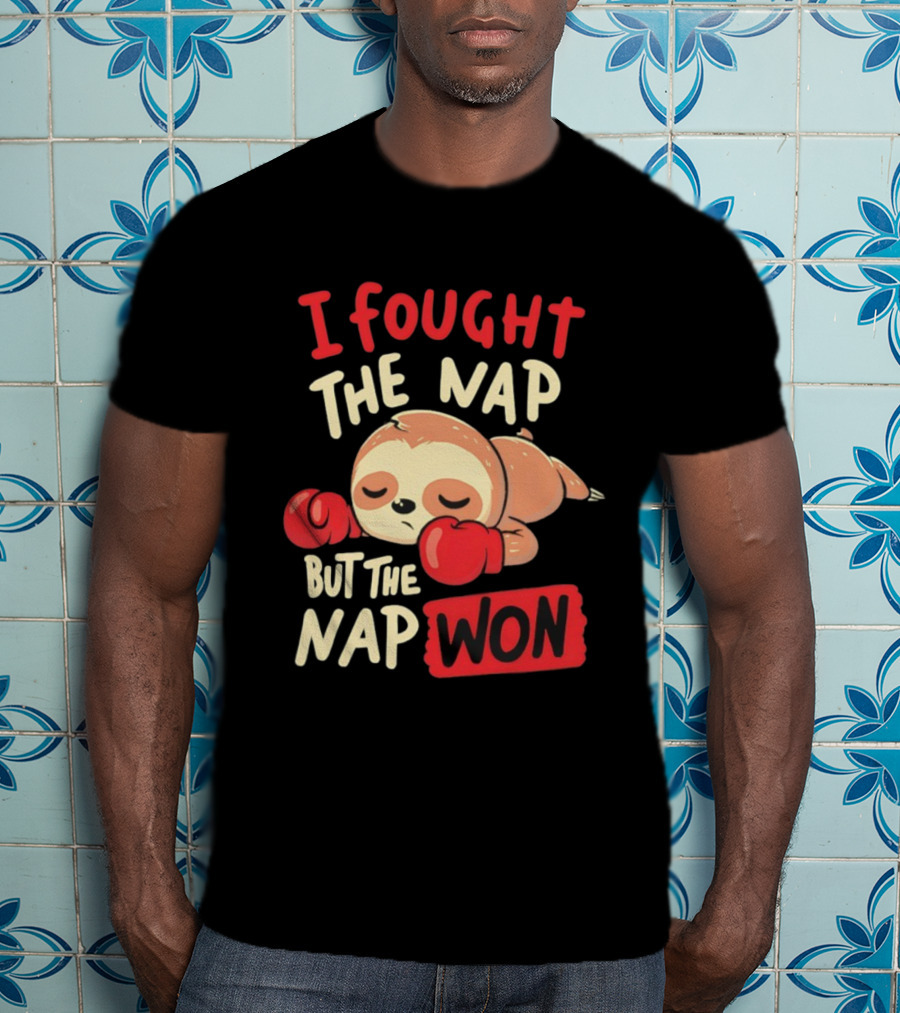 I Fought The Nap But The Nap Won Sloth Boxing Gloves T-Shirt