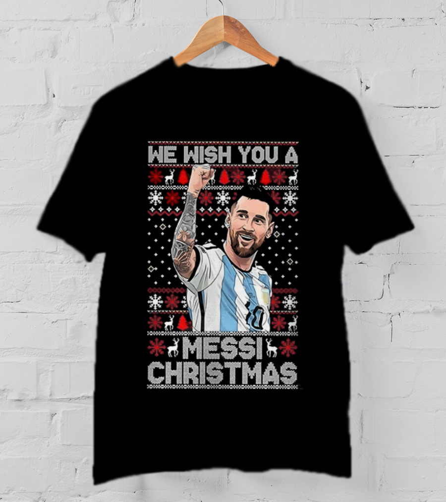 We Wish You A Messi Christmas Goat Number 10 Ugly Xmas T-Shirt