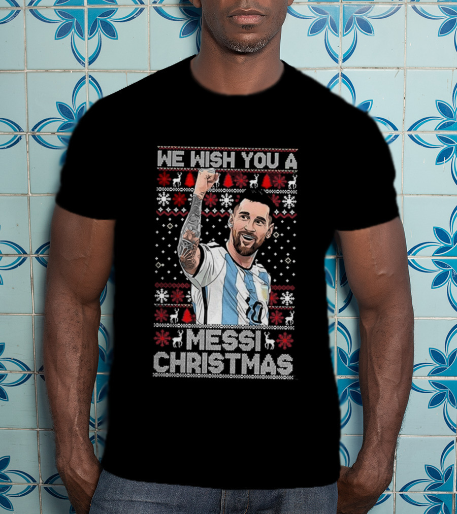 We Wish You A Messi Christmas Goat Number 10 Ugly Xmas T-Shirt