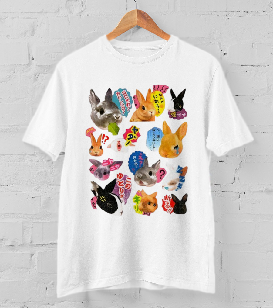 Bunny Harajuku Kawaii Nani Kore Oishii Ne Dare 90s Style Japan Yabai Nyah Kotoru T-Shirt