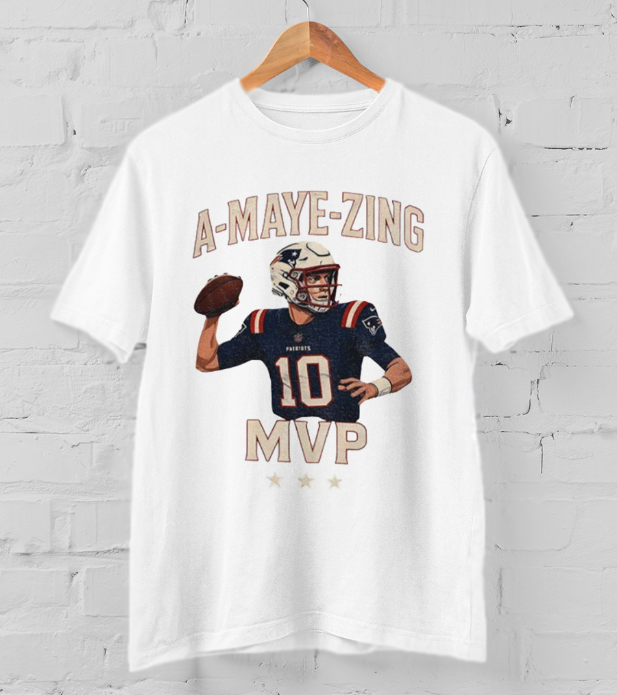 A Maye Zing Drake Maye New England Patriots MVP 2025 Iconic Number 10 T-Shirt