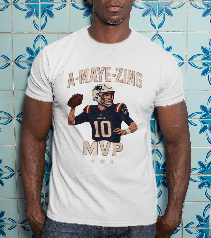 A Maye Zing Drake Maye New England Patriots MVP 2025 Iconic Number 10 T-Shirt