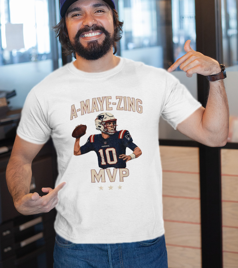 A Maye Zing Drake Maye New England Patriots MVP 2025 Iconic Number 10 T-Shirt