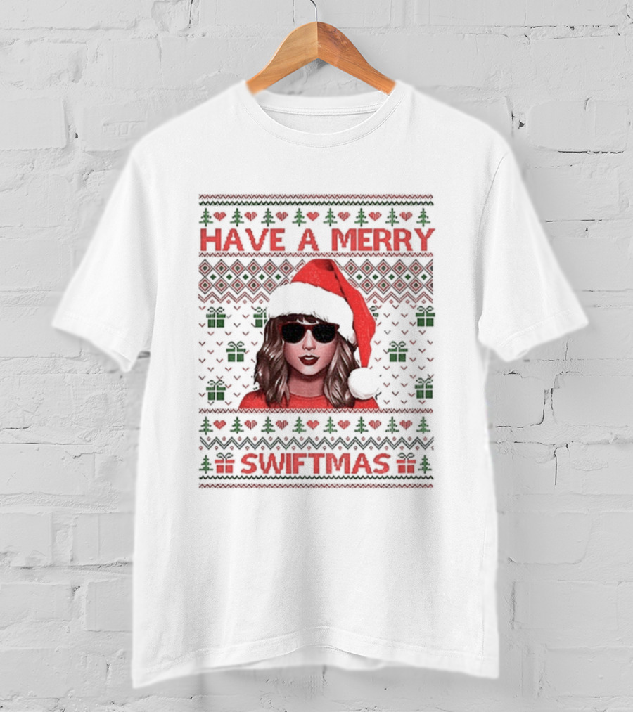 Have A Merry Swiftmas Ugly Christmas Santa Sweater Style T-Shirt