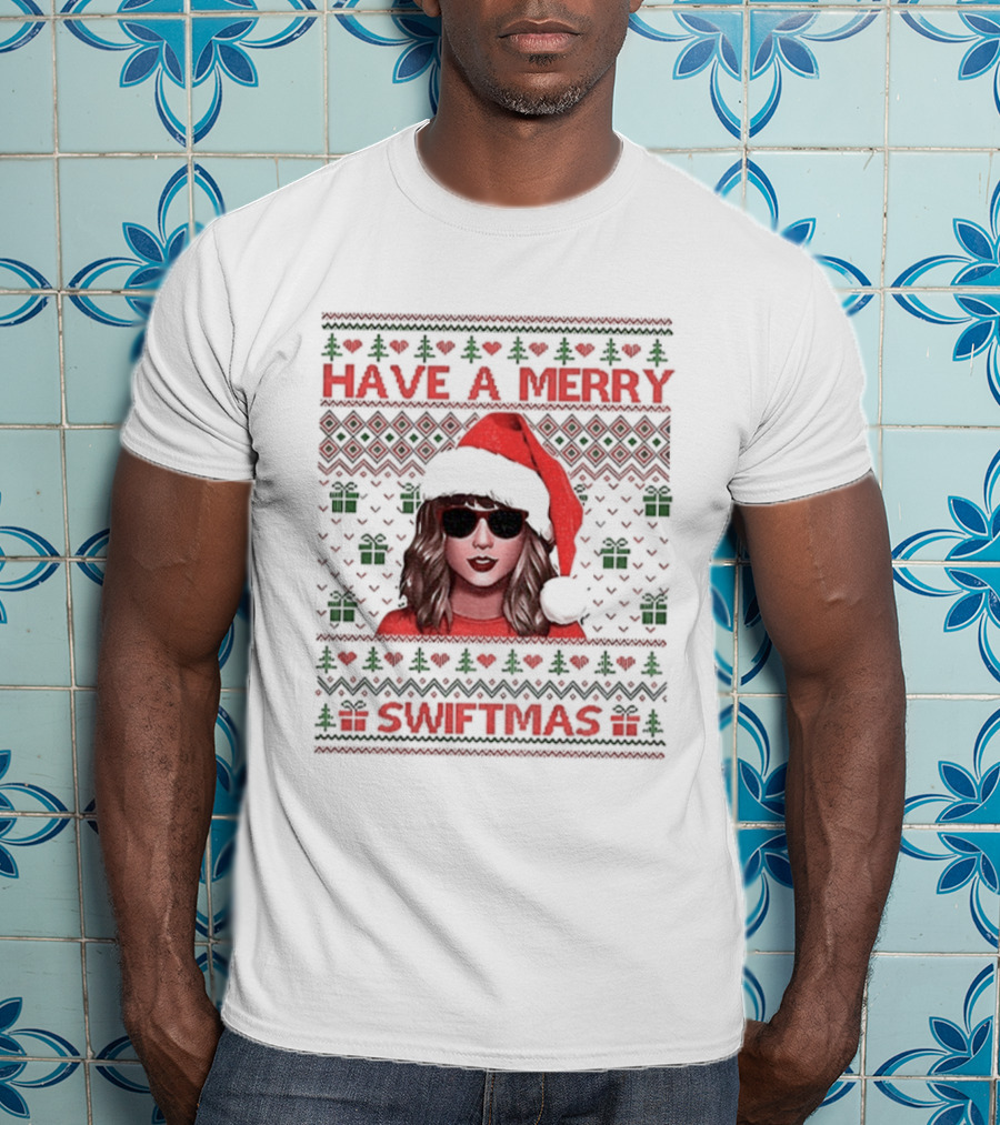 Have A Merry Swiftmas Ugly Christmas Santa Sweater Style T-Shirt