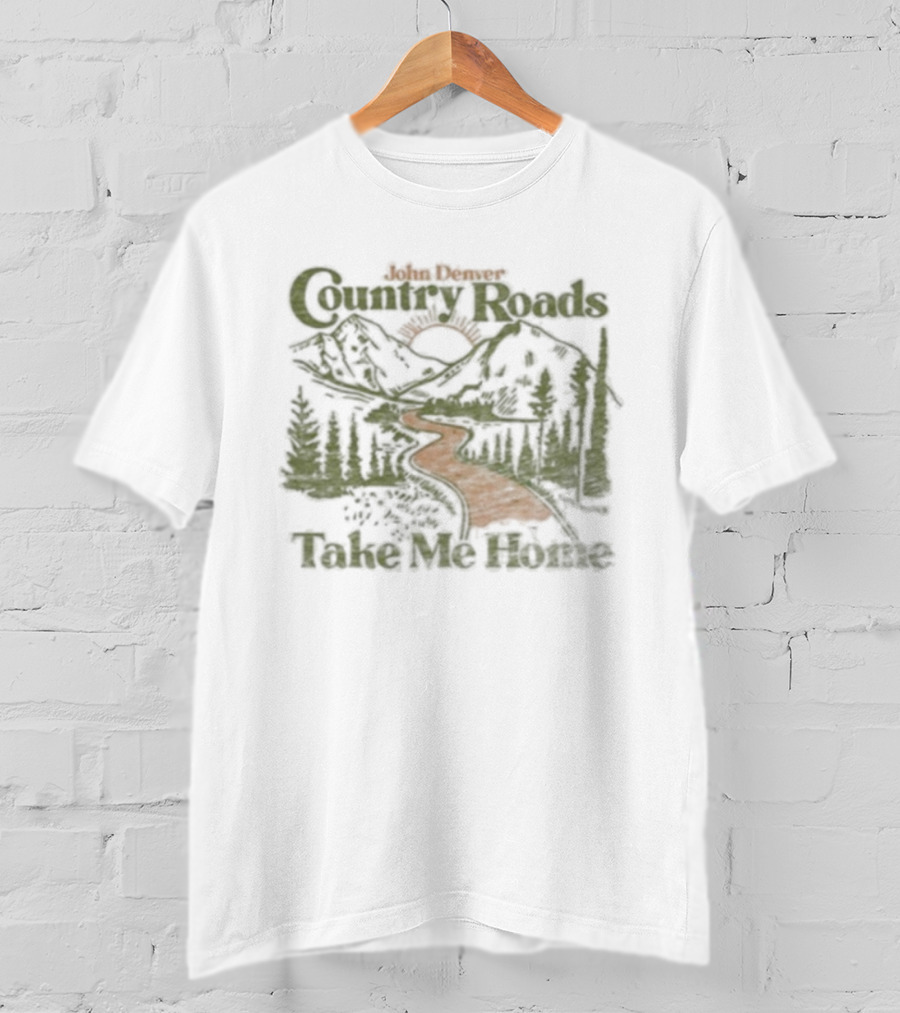 John Denver Country Roads Take Me Home Mountain Scene T-Shirt