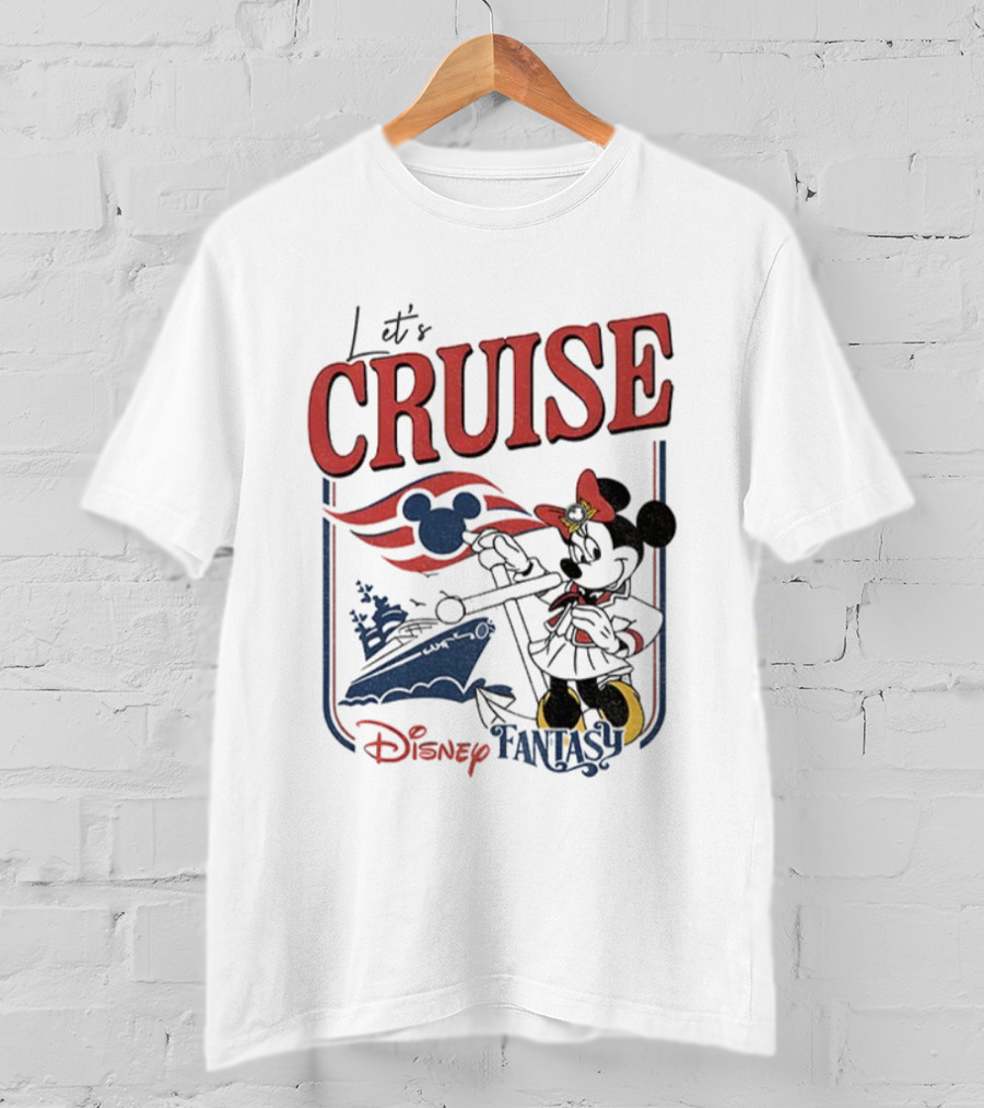 Mickey Minnie Disney Fantasy Family Cruise Let's Cruise Adventure T-Shirt