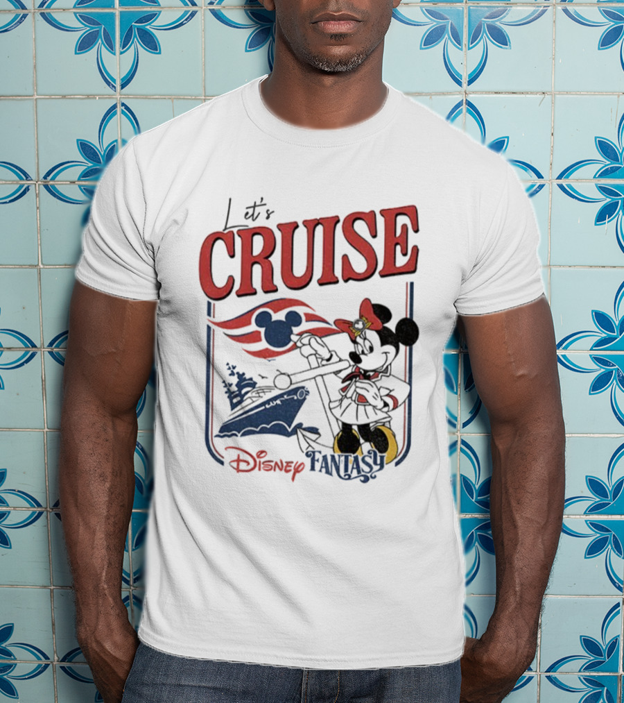 Mickey Minnie Disney Fantasy Family Cruise Let's Cruise Adventure T-Shirt