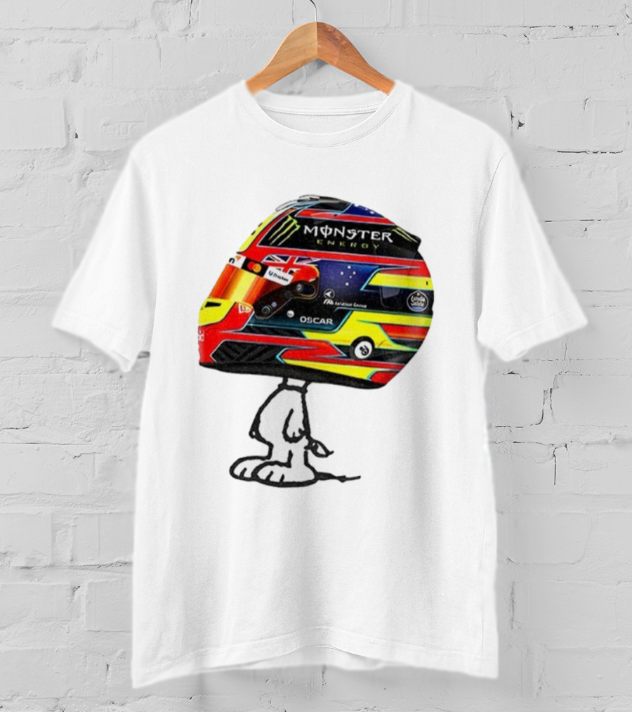 Oscar Piastri Monster Energy Racing Helmet Snoopy T-Shirt