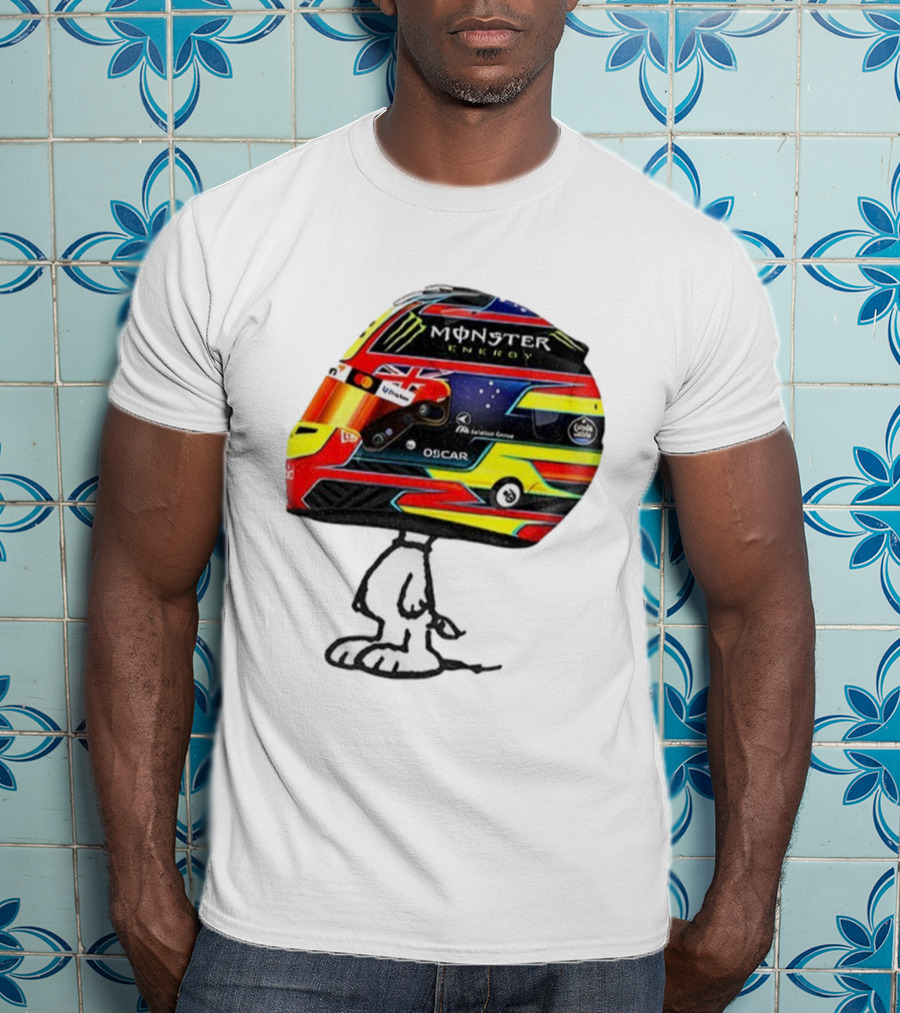 Oscar Piastri Monster Energy Racing Helmet Snoopy T-Shirt