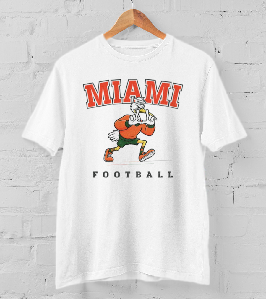 Vintage Miami Hurricanes Football Mascot Retro Style T-Shirt