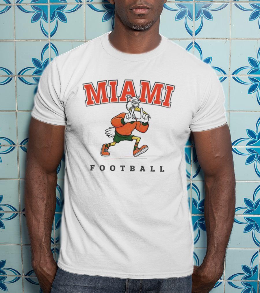 Vintage Miami Hurricanes Football Mascot Retro Style T-Shirt