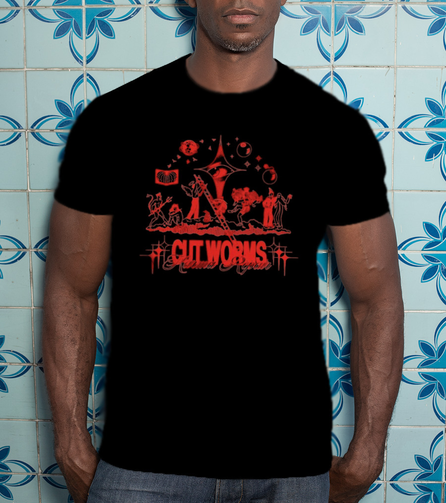 Cut Worms Karma Repair Cosmic Scene Mystical Figures T-Shirt