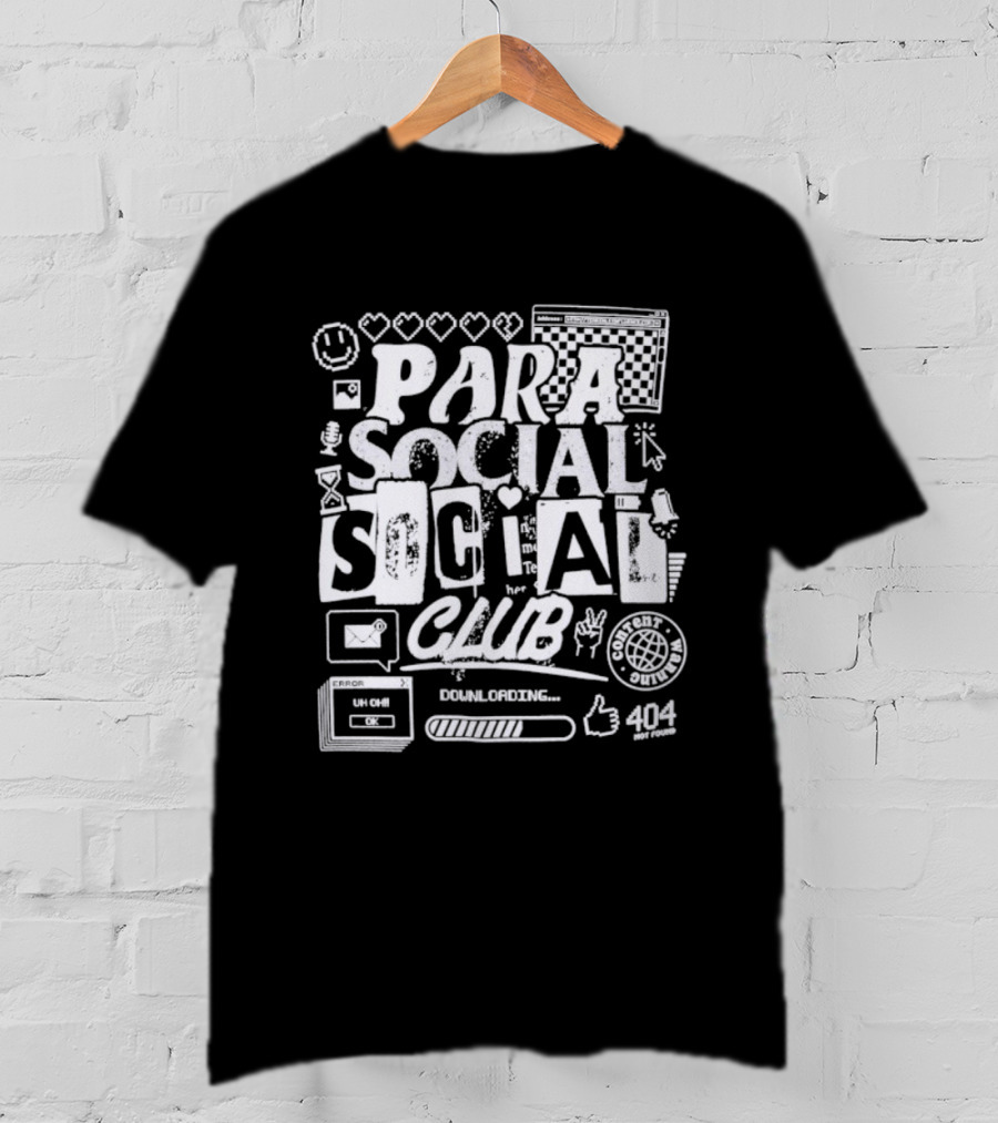 Parasocial Social Club Downloading 404 Icons Hearts T-Shirt