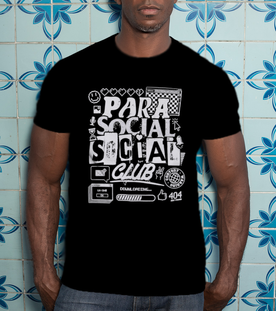 Parasocial Social Club Downloading 404 Icons Hearts T-Shirt