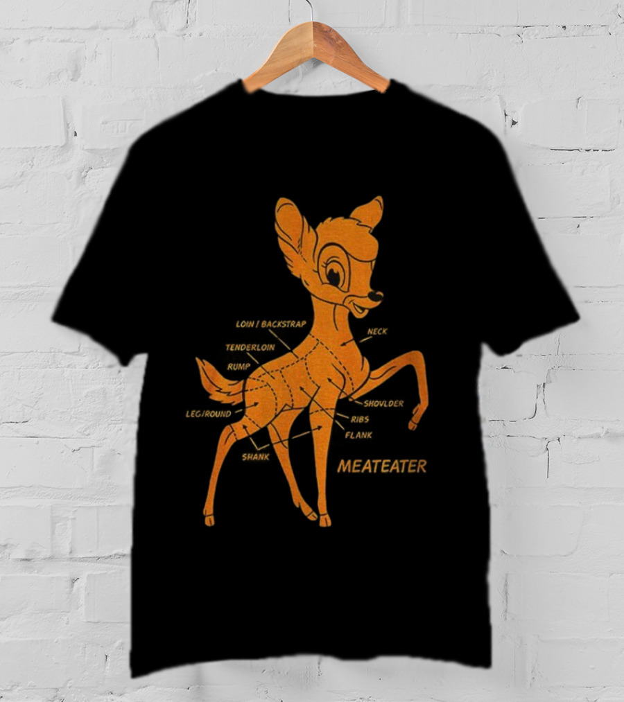 Bambi Deer Butchering Diagram Meateater T-Shirt