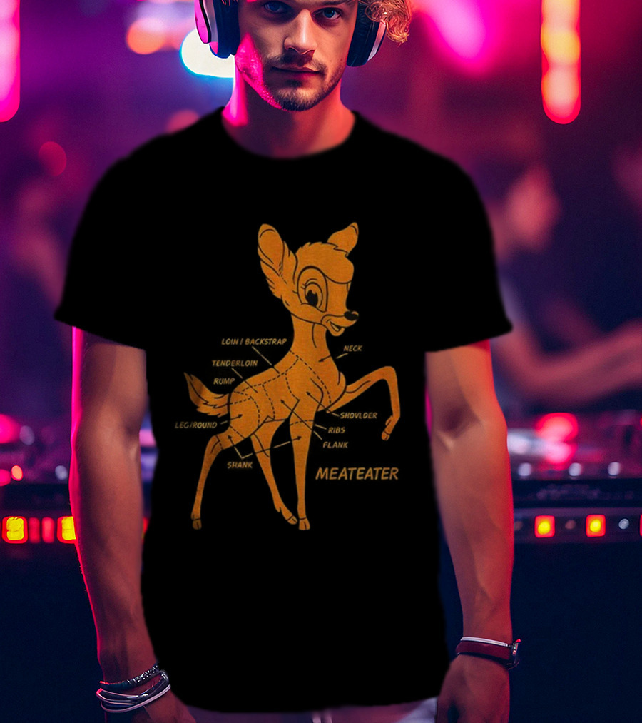 Bambi Deer Butchering Diagram Meateater T-Shirt