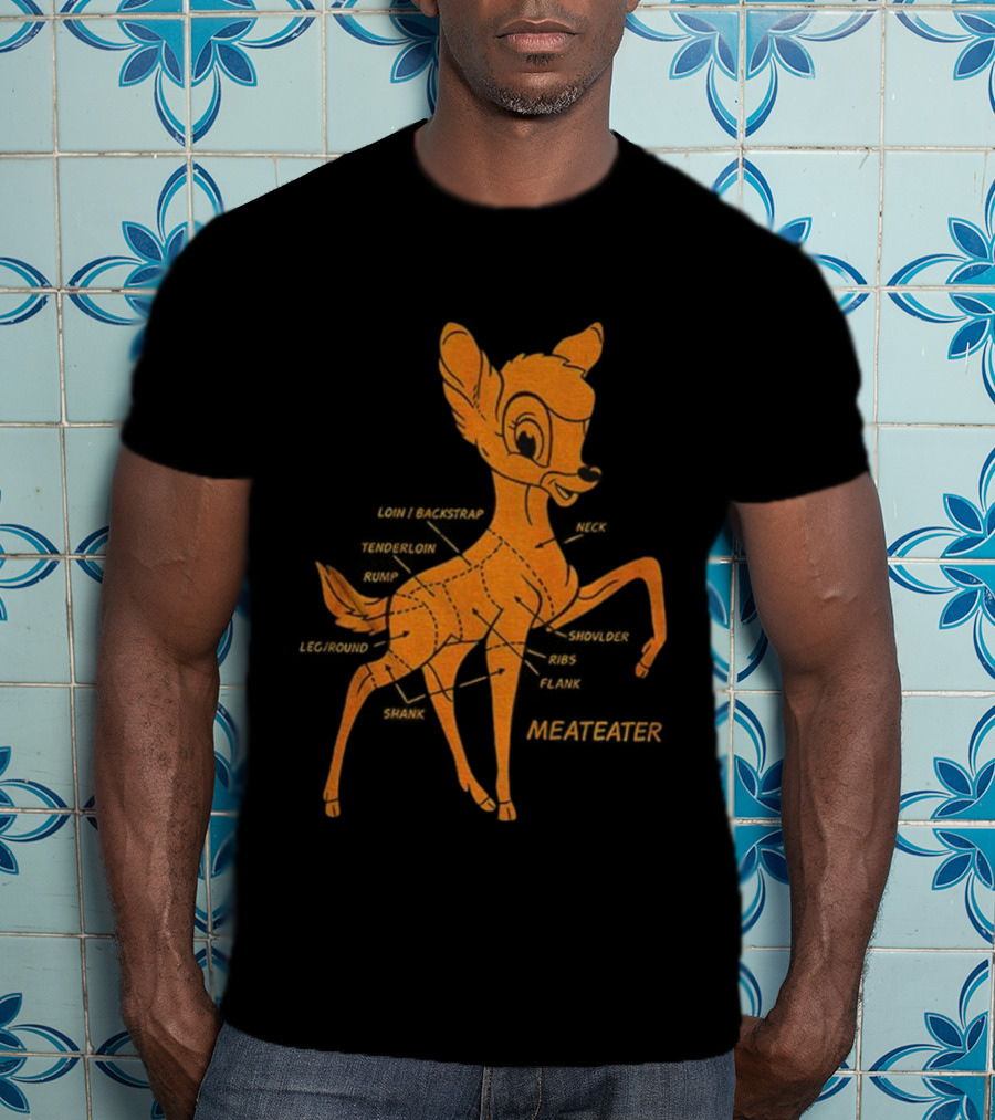 Bambi Deer Butchering Diagram Meateater T-Shirt