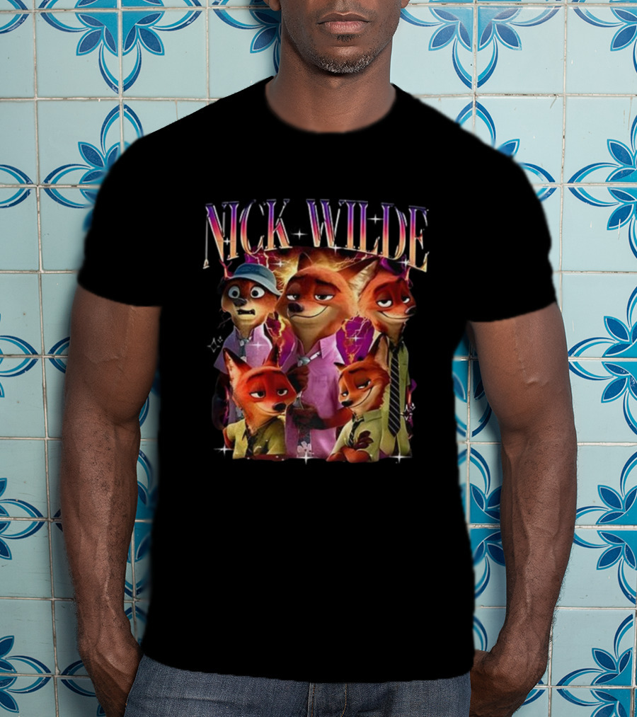 Nick Wilde Disney Zootopia Character Collage T-Shirt