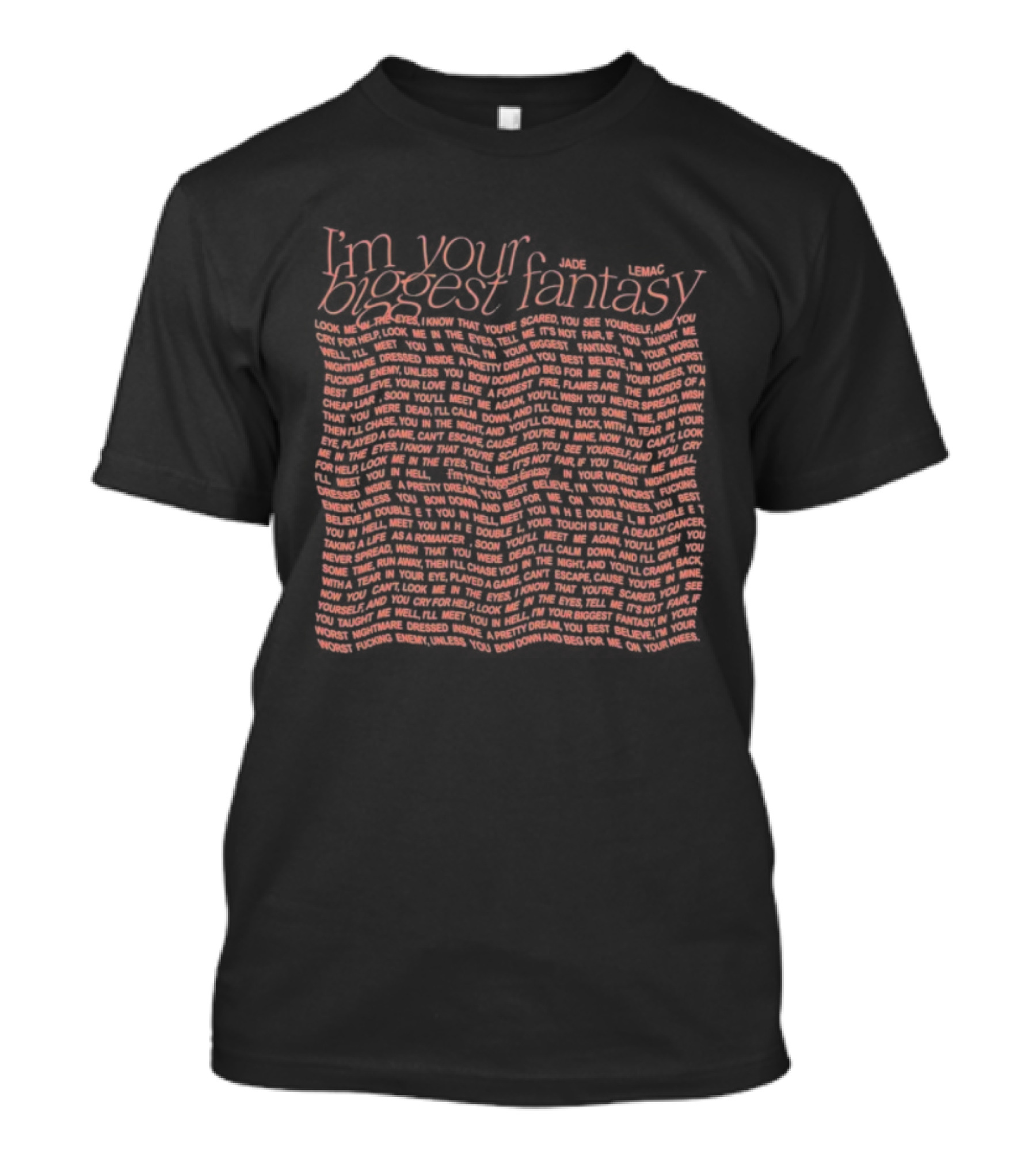 Jade Lemac I’m Your Biggest Fantasy Multicolored Neon Text T-Shirt
