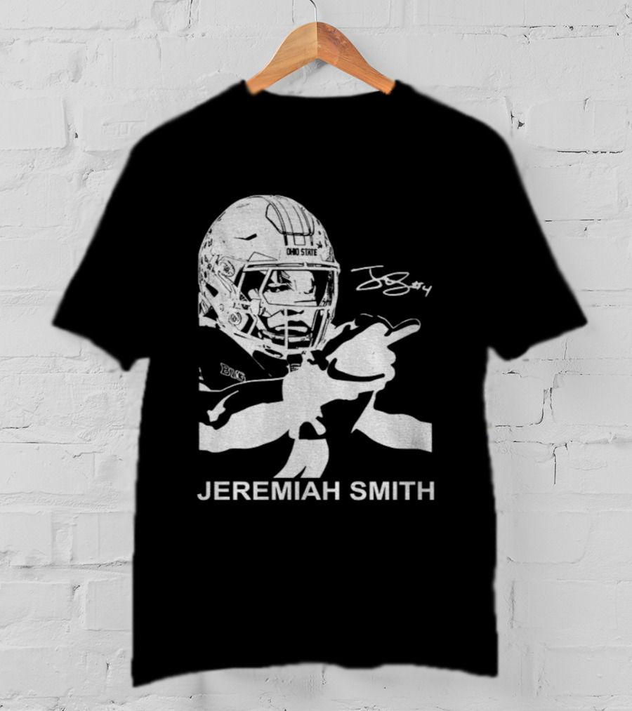 Jeremiah Smith Ohio State Buckeyes Signature Middle Finger Football Image T-Shirt