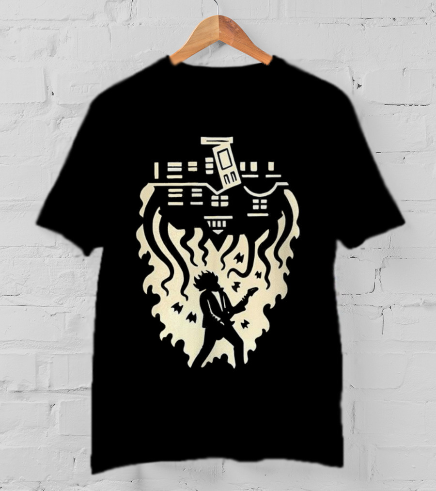 Joseph Quinn Stranger Things Character Upside Down Guitar Silhouette T-Shirt