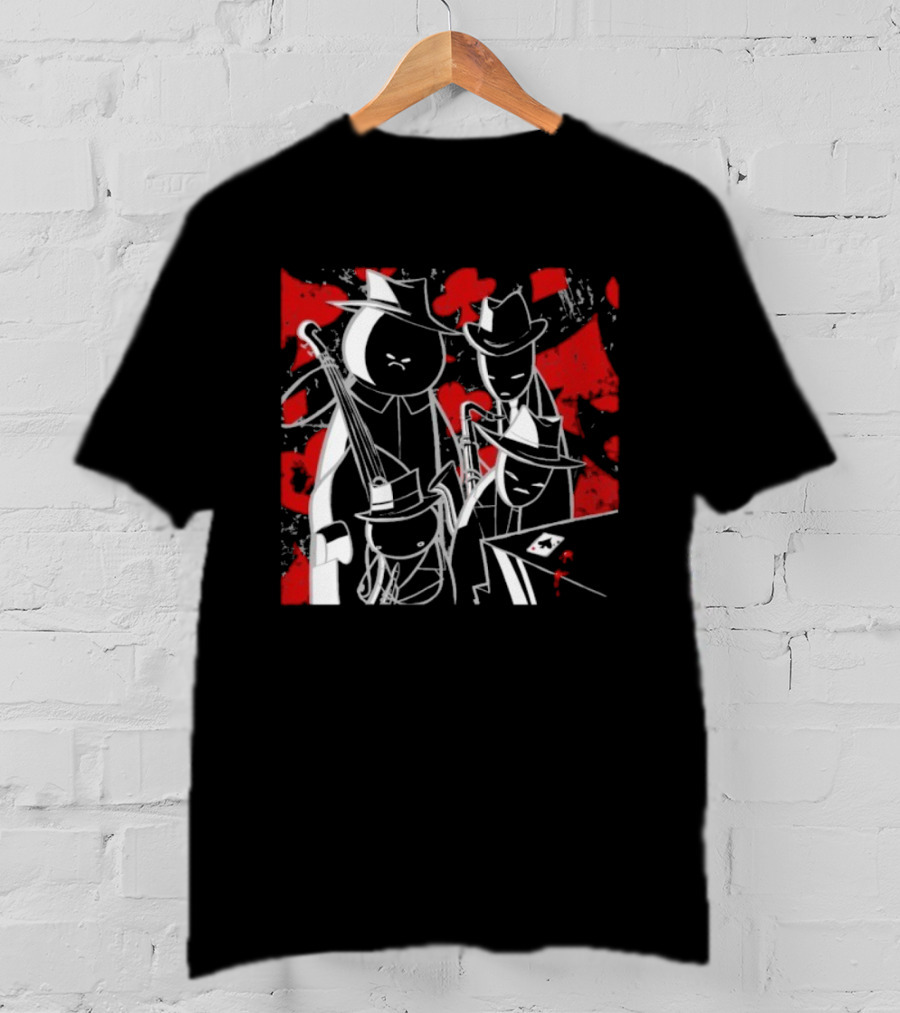 Midnight Crew Homestuck Noir Characters Poker Scene With Red Accent T-Shirt