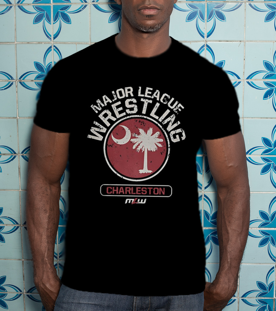 Major League Wrestling Charleston Palm Crescent Moon Vintage T-Shirt