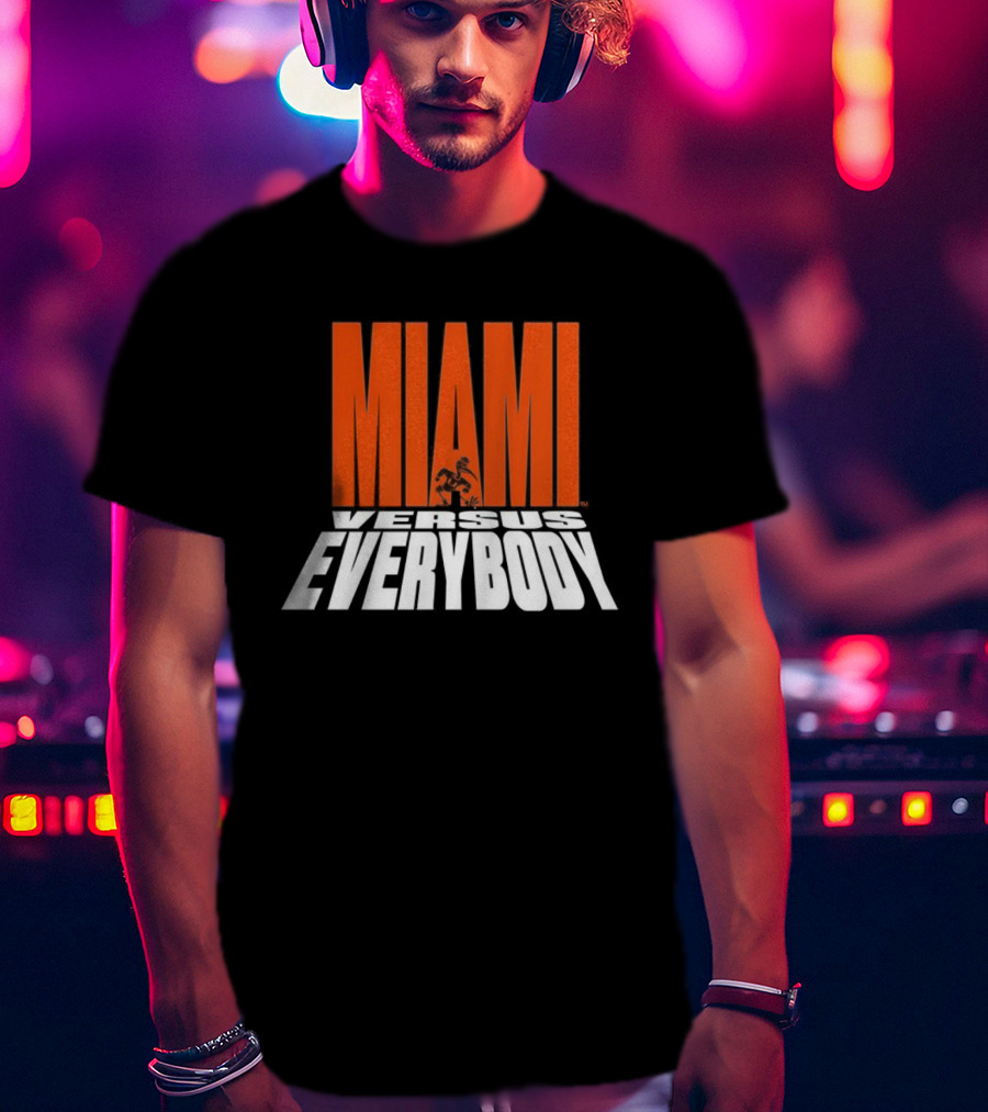 Miami Hurricanes Football Miami Versus Everybody Mascot T-Shirt