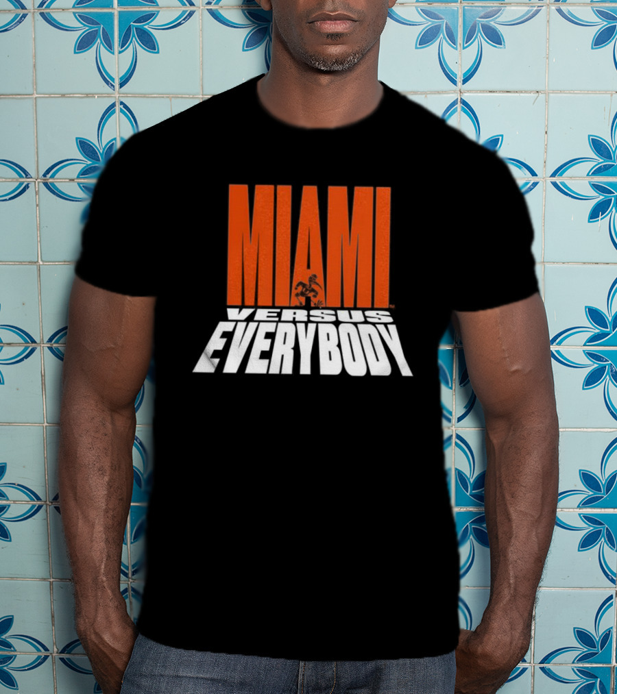 Miami Hurricanes Football Miami Versus Everybody Mascot T-Shirt