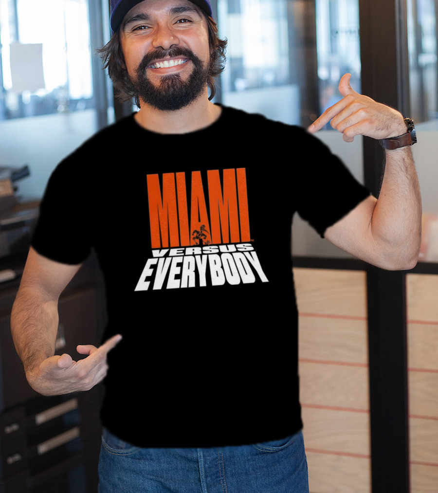 Miami Hurricanes Football Miami Versus Everybody Mascot T-Shirt