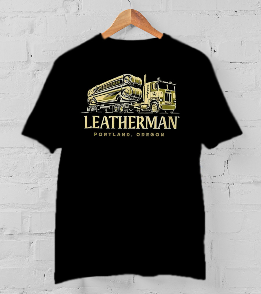 Leatherman Portland Oregon Logging Truck Illustration T-Shirt