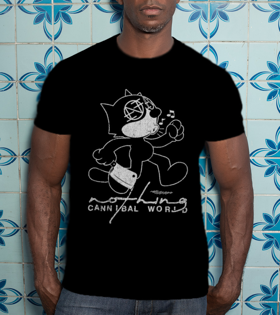 Nothing Cannibal World Felix Cat With Knife T-Shirt