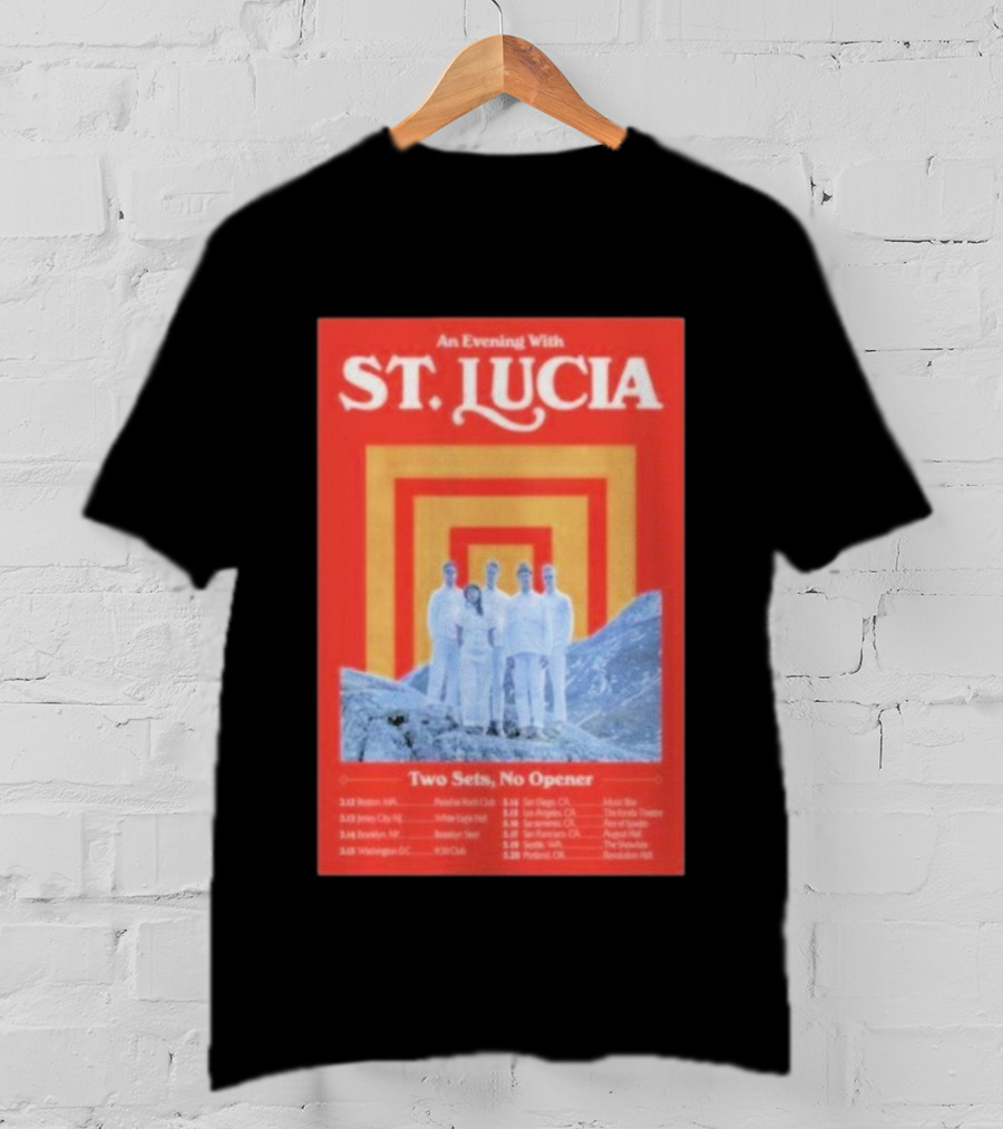 An Evening With St. Lucia Two Sets No Opener Tour 2026 Dates Boston Jersey City Brooklyn Washington T-Shirt