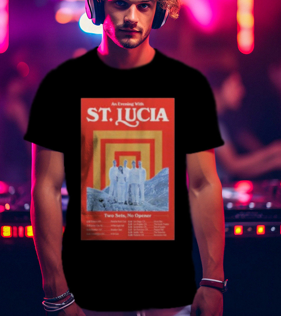 An Evening With St. Lucia Two Sets No Opener Tour 2026 Dates Boston Jersey City Brooklyn Washington T-Shirt