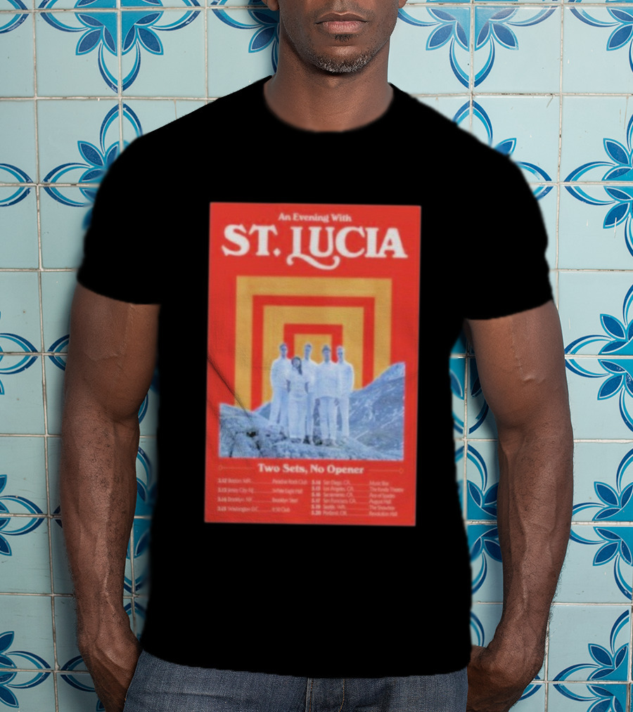 An Evening With St. Lucia Two Sets No Opener Tour 2026 Dates Boston Jersey City Brooklyn Washington T-Shirt