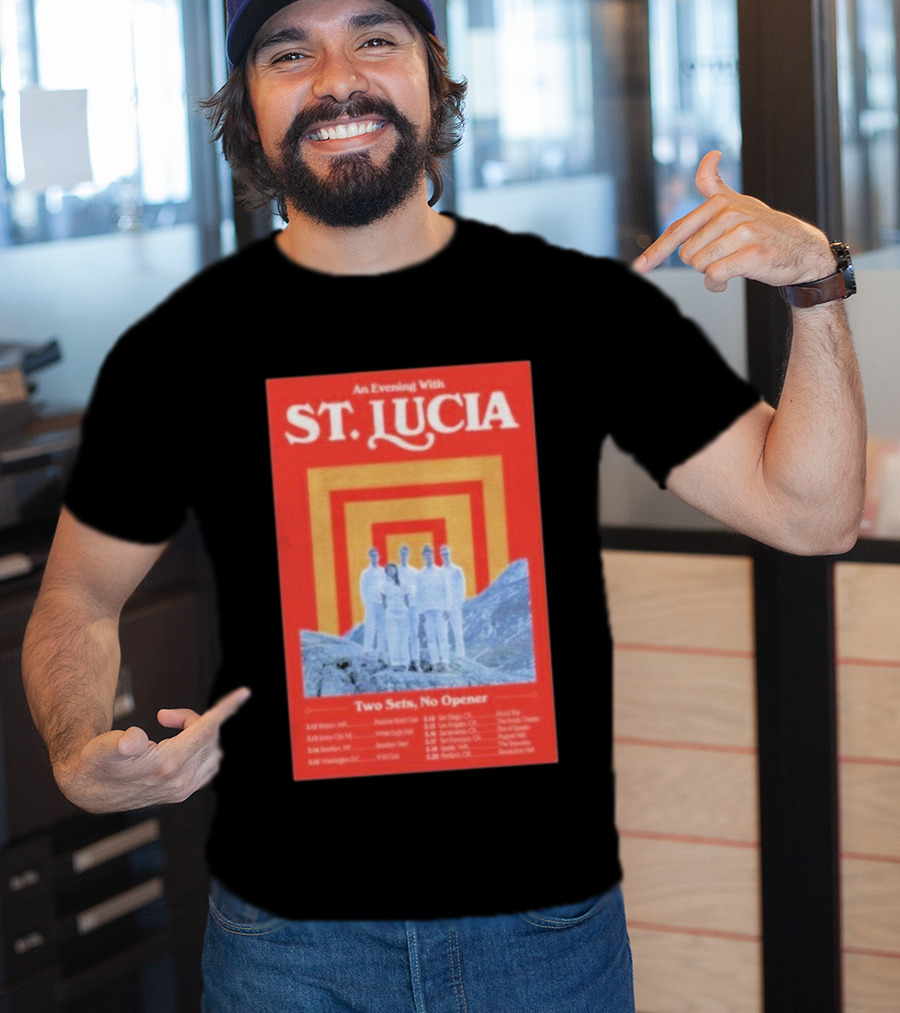 An Evening With St. Lucia Two Sets No Opener Tour 2026 Dates Boston Jersey City Brooklyn Washington T-Shirt