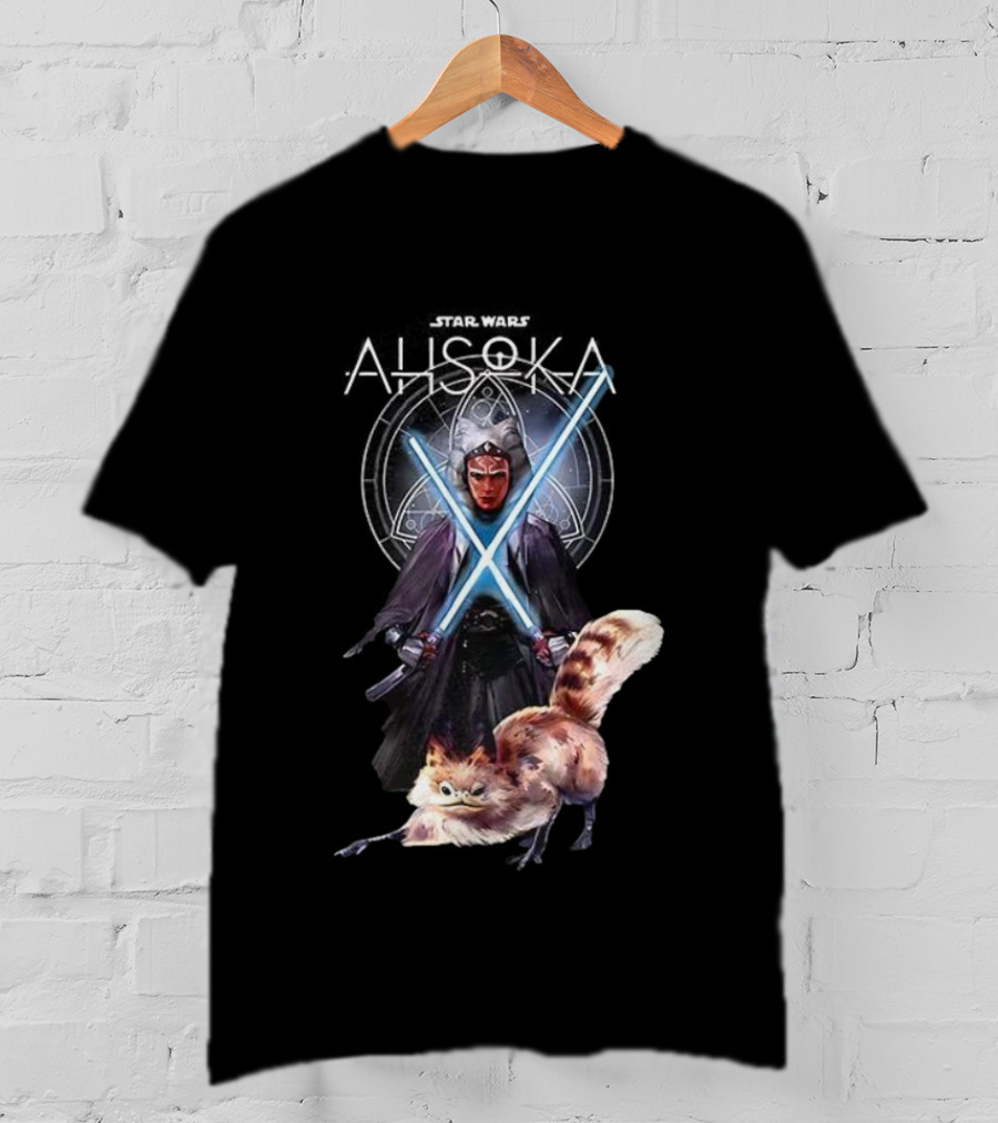 Ahsoka Star Wars Character Lightsabers And Loth-Cat T-Shirt