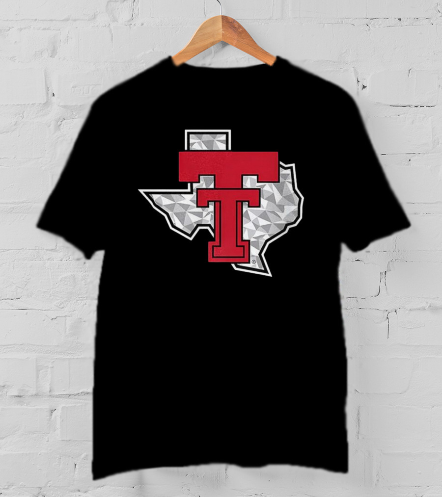 Texas Tech Red Raiders TT Emblem With Texas State Shape T-Shirt