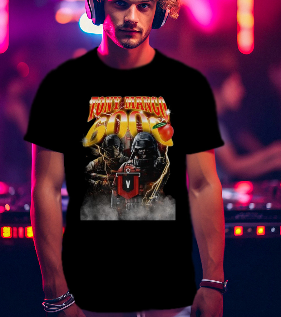 Tony Mango 6000 Lightning Soldiers V Badge Image T-Shirt